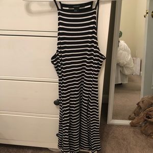 Black and white striped dress